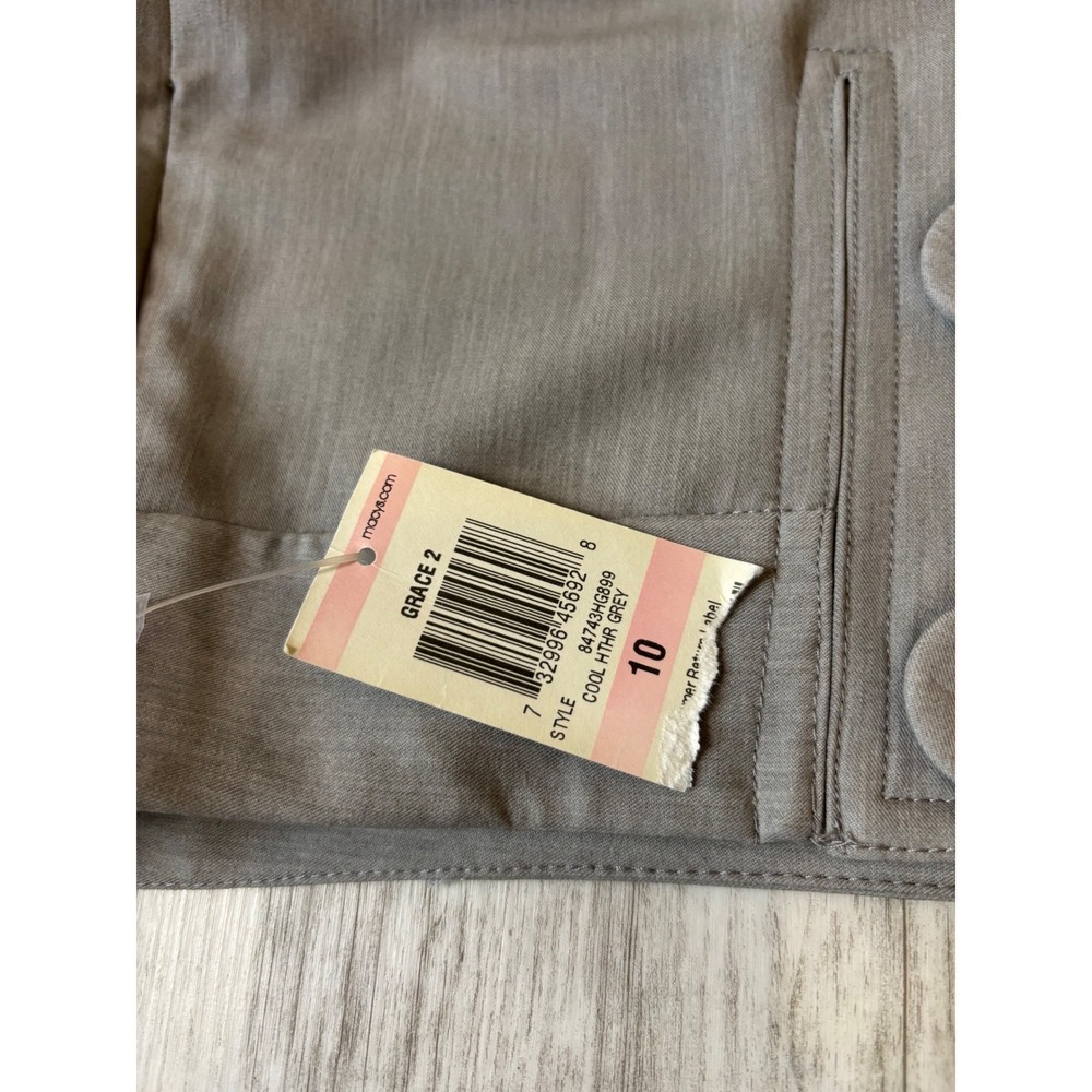 NWT INC International Concepts Women's Gray Wide Leg Pants Size 10 Button Detail - Picture 3 of 10
